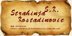 Strahinja Kostadinović vizit kartica